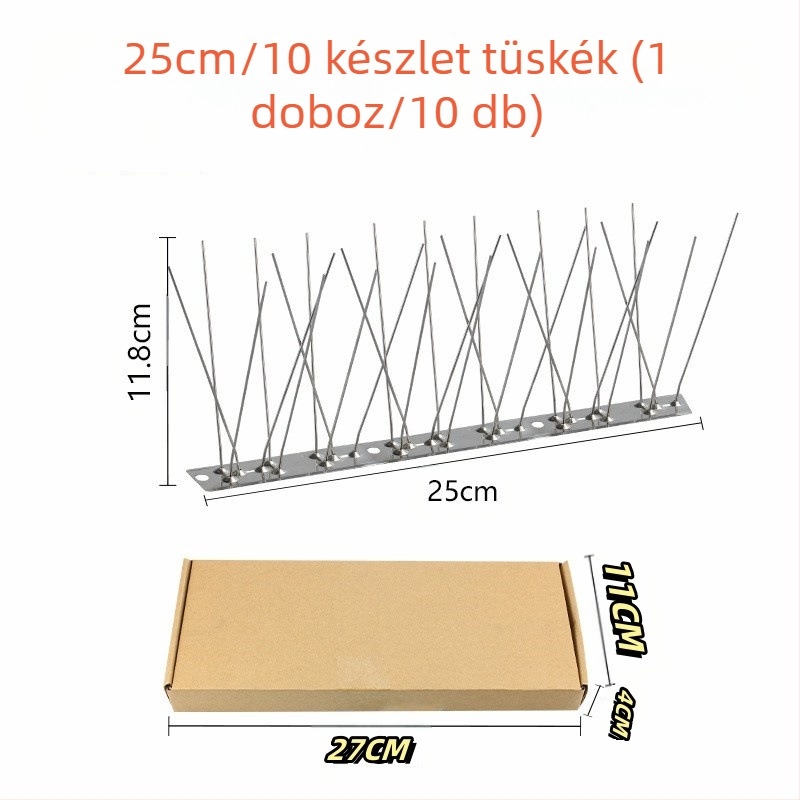 Madárvédő tüskék, 304 rozsdamentes acélból, modell N01, kertek és üvegházak védelmére, madár- és macskavédelmi