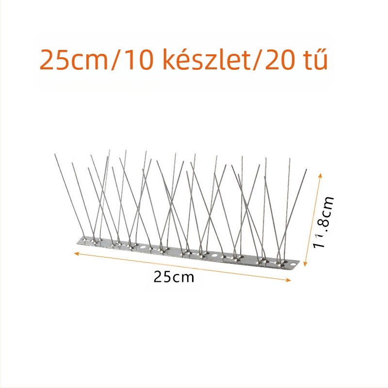 Madárvédő tüskék, 304 rozsdamentes acélból, modell N01, kertek és üvegházak védelmére, madár- és macskavédelmi