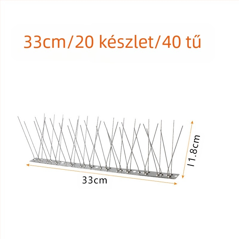 Madárvédő tüskék, 304 rozsdamentes acélból, modell N01, kertek és üvegházak védelmére, madár- és macskavédelmi