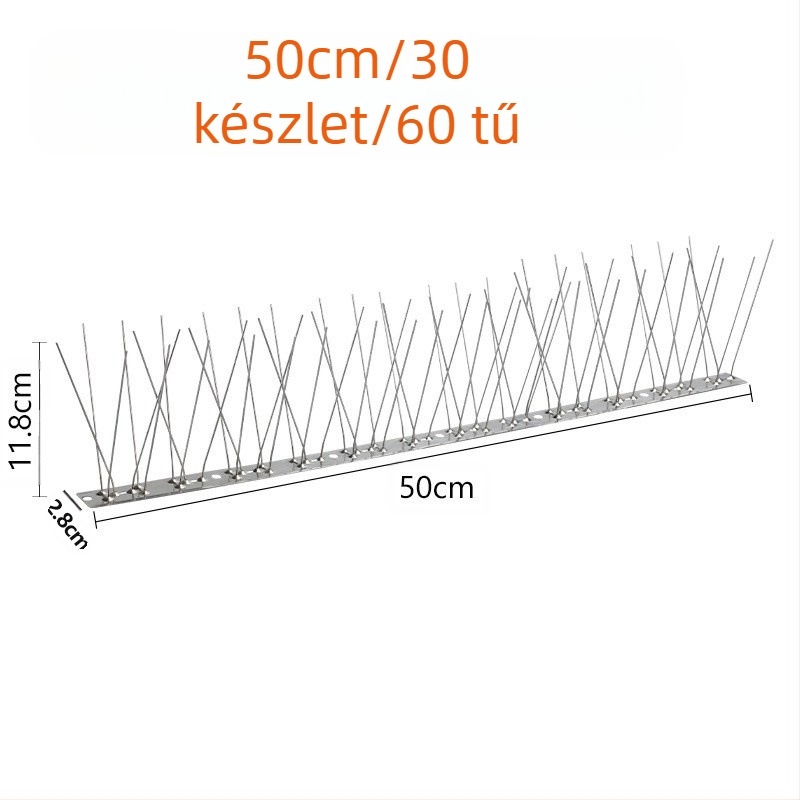 Madárvédő tüskék, 304 rozsdamentes acélból, modell N01, kertek és üvegházak védelmére, madár- és macskavédelmi