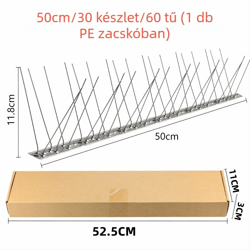 Madárvédő tüskék, 304 rozsdamentes acélból, modell N01, kertek és üvegházak védelmére, madár- és macskavédelmi