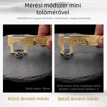 Digitális tolómérő ékszerekhez – Magas precizitású, tiszta réz, LCD kijelző, a kis ékszerek és mini tárgyak méréséhez