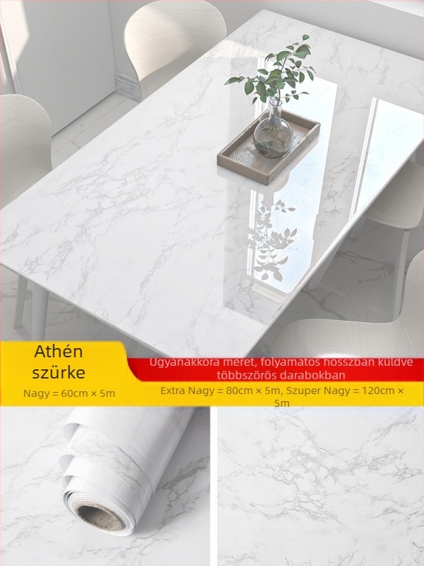 Márványmintás falmatrica, PVC anyag, vízálló és olajálló, egyszerű, modern stílus, nappaliba való