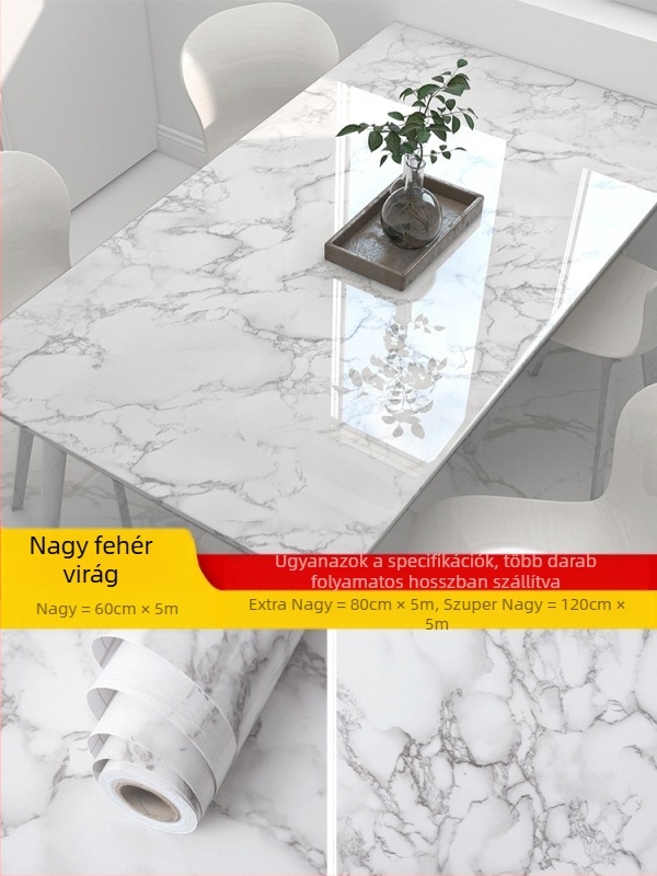 Márványmintás falmatrica, PVC anyag, vízálló és olajálló, egyszerű, modern stílus, nappaliba való
