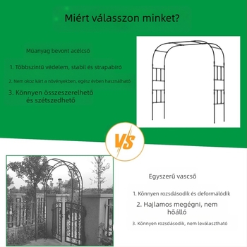 Ívelt virágtartó, PE-bevonatú acélcső, 11 alkalmazási területhez