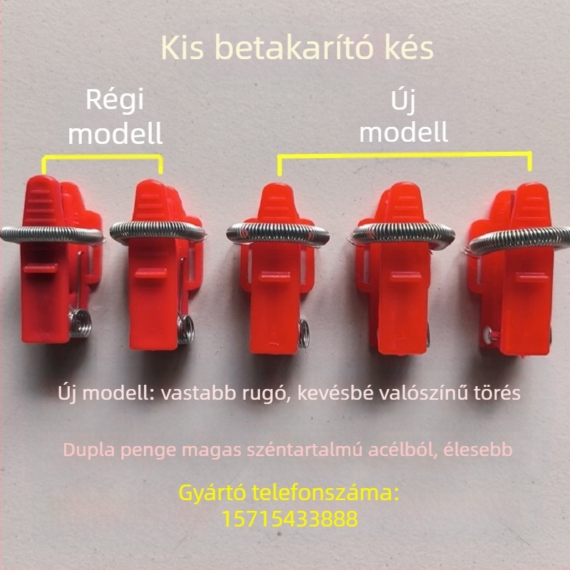 Gyümölcs- és zöldségszedő kis kés — ideális bab, cseresznye, szőlő és paprika szedésére; csippentő heg és hüvelykujjas penge