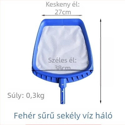 Medencés levélgyűjtő háló alumínium kerettel és sűrű hálóval, mély- és sekélyvízre