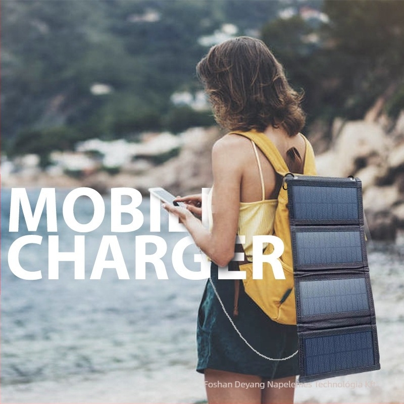 Összecsukható napelemes panel USB töltővel kempingezéshez, 5V kimenet, 10W/12W/20W