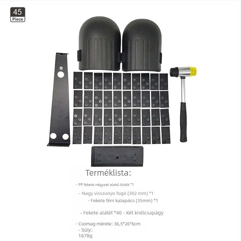 Fa padló szerszámkészlet – szénacél, 45 darab, 1,65 kg, 35/40 mm, Háztartási használat