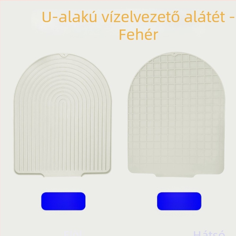 Szilikon konyhai szárító alátét csatornás kiömlővel és szigeteléssel, négyszögletes alak, degradálható, 2023-ban kiadva