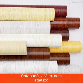 Fa textújú öntapadós falmatrica, vízálló, nappali és hálószoba számára, modern minimalista stílus, PVC anyag