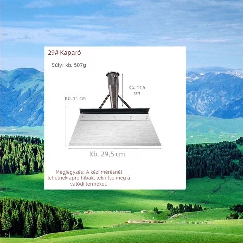 Hólapát mangánacélból, fogazott éllel – hóeltávolításra, trágyaszállításra és háztartási tisztításra