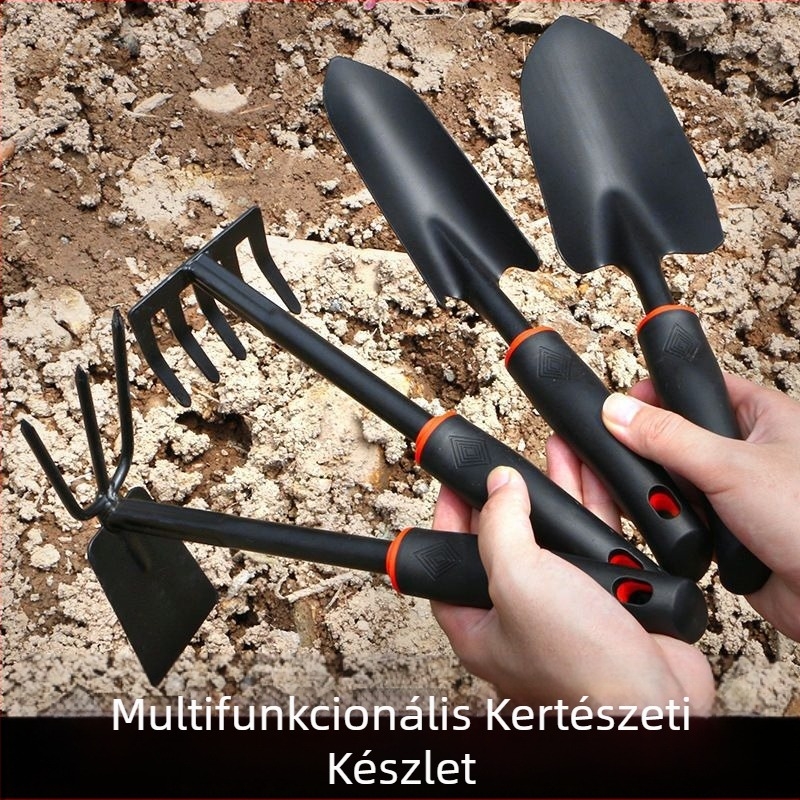 Kerti szerszámkészlet: vasból készült ásók, kis ásó, gereblye, kapálószerszám mezőgazdasági felhasználásra (Anyag: Vas; Márka: Consultation; Felhasználás: Mezőgazdaság)