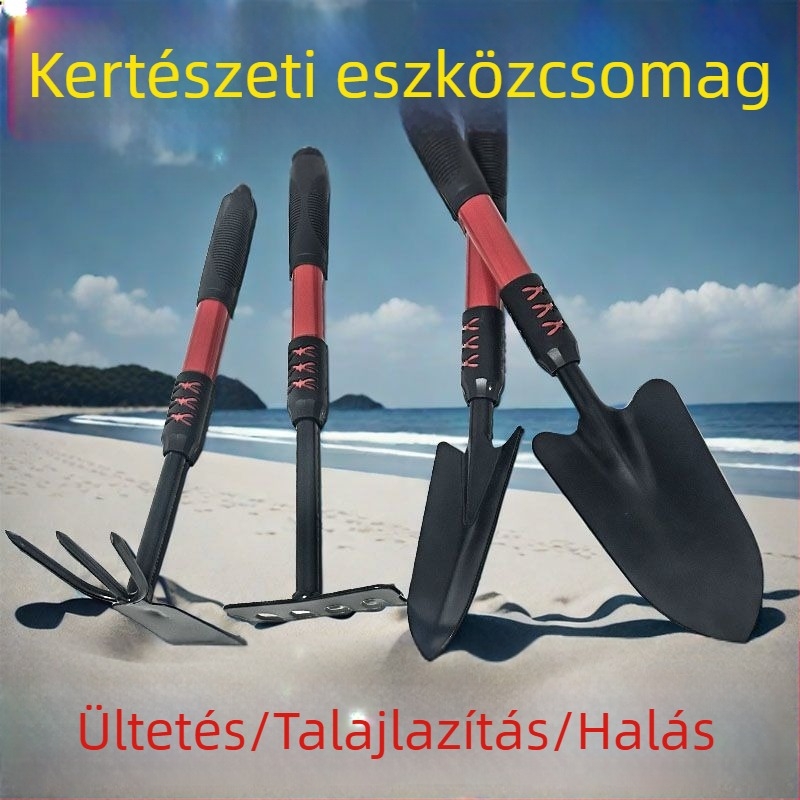 Kerti szerszámkészlet: vasból készült ásók, kis ásó, gereblye, kapálószerszám mezőgazdasági felhasználásra (Anyag: Vas; Márka: Consultation; Felhasználás: Mezőgazdaság)