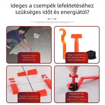 Csempe szintező és állító – gyors, újrahasználható eszköz csempézéshez, univerzális modell