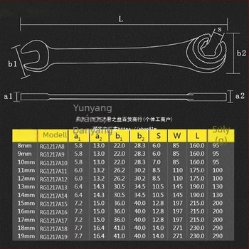 Kattantó kulcs (Króm-vanádium ötvözetű acél; Felületkezelés: egyéb; Típus: kattantó kulcs)