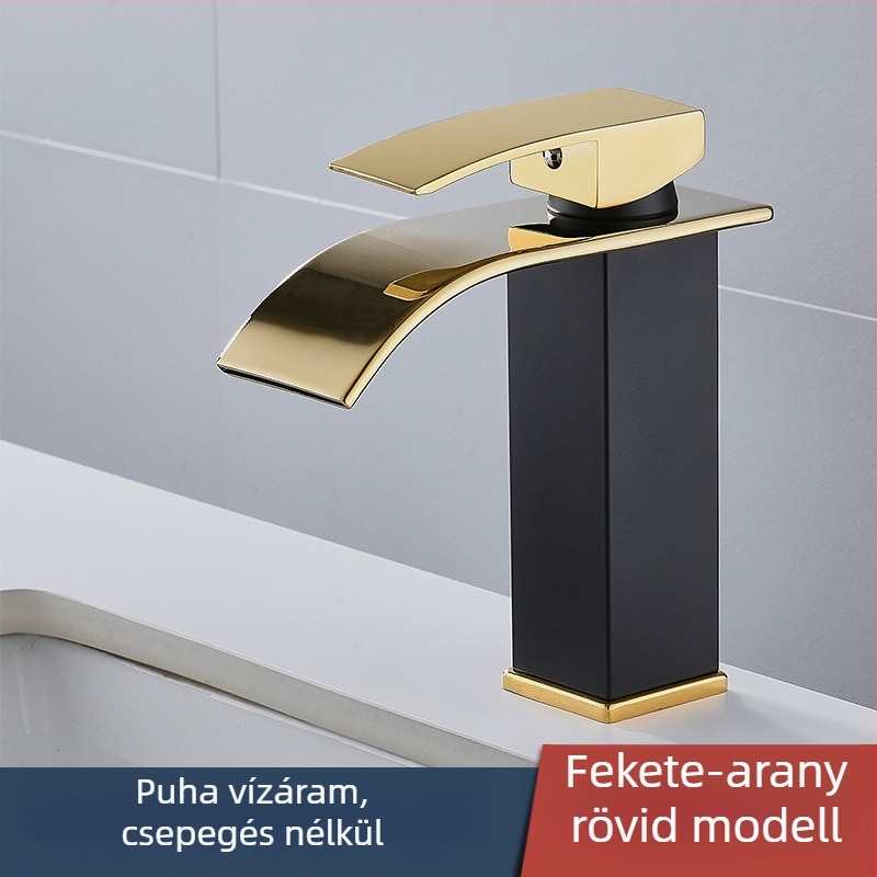 Keverő mosdócsaptele, 304 rozsdamentes acélból, kerámiás kartuszos szelep, egynyílásos beépítés, 1/2'' bemenet/kimenet, 0–90°C működési hőmérséklet