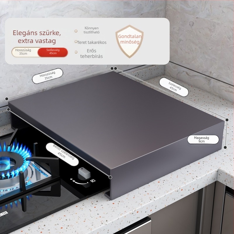 Meiyijia Gáztűzhelyfedél és kiemelt indukciós főzőállvány – szénacélból, telepítés nélkül, modern dizájn
