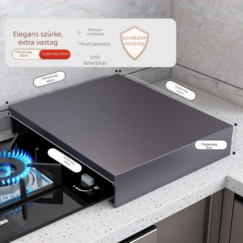 Meiyijia Gáztűzhelyfedél és kiemelt indukciós főzőállvány – szénacélból, telepítés nélkül, modern dizájn