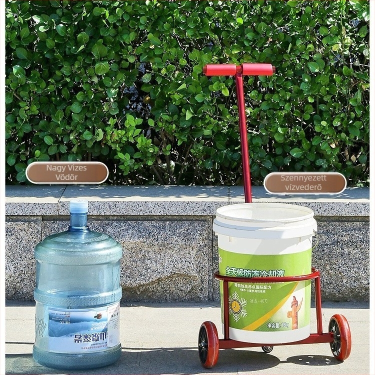 Összecsukható kézi vontató kocsi, otthoni és műhelyi használatra, többfunkciós hordozó vízvödrök, hulladék és gázpalack szállítására