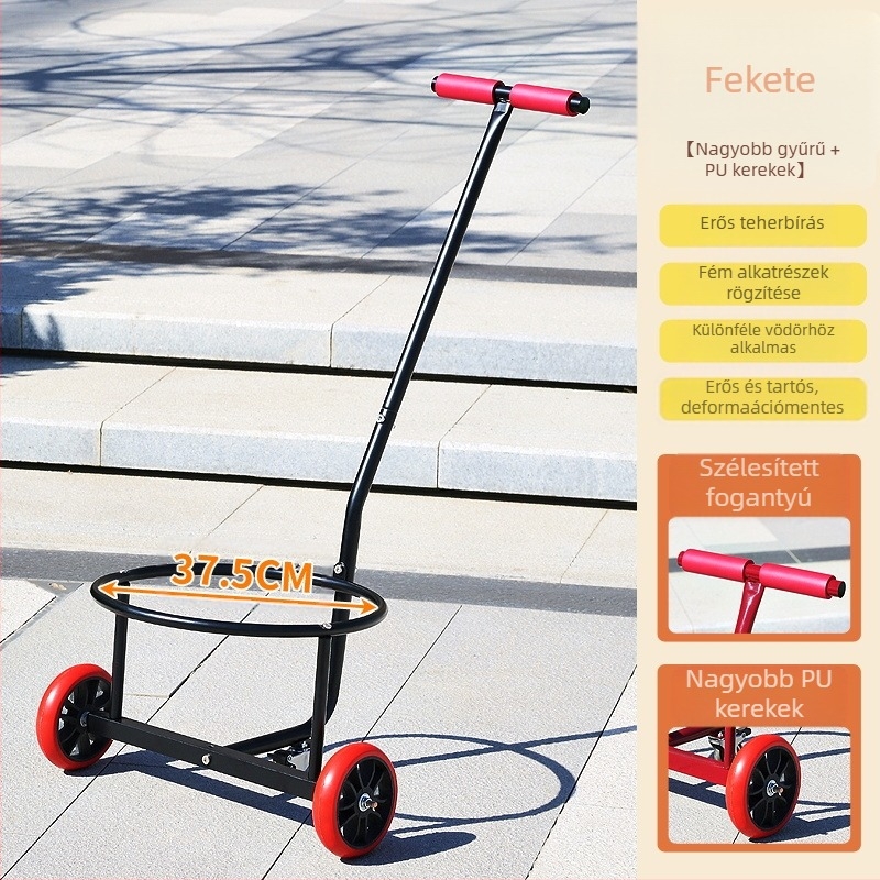 Összecsukható kézi vontató kocsi, otthoni és műhelyi használatra, többfunkciós hordozó vízvödrök, hulladék és gázpalack szállítására