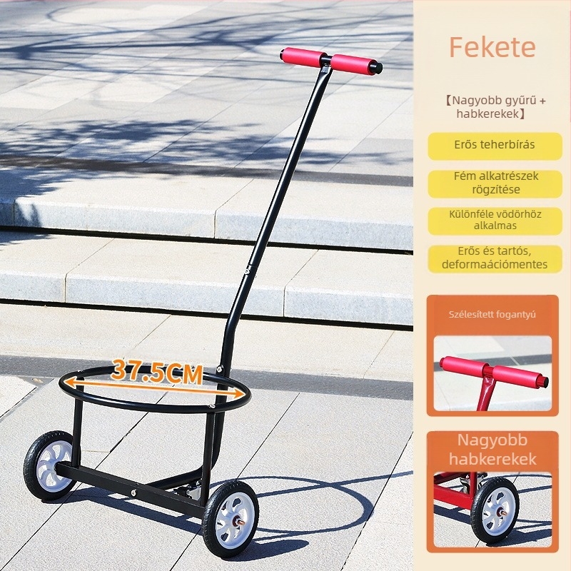 Összecsukható kézi vontató kocsi, otthoni és műhelyi használatra, többfunkciós hordozó vízvödrök, hulladék és gázpalack szállítására