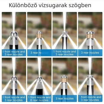 Independent rozsdamentes acélból készült magasnyomású csőtisztító fúvóka 1/4 inch csatlakozóval és 3/8 inch gyorscsatlakozóval