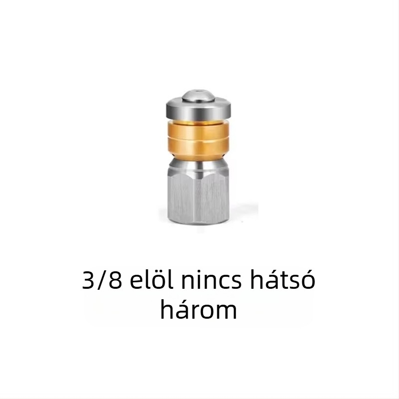 Independent rozsdamentes acélból készült magasnyomású csőtisztító fúvóka 1/4 inch csatlakozóval és 3/8 inch gyorscsatlakozóval