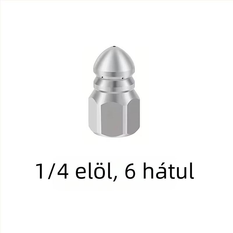 Independent rozsdamentes acélból készült magasnyomású csőtisztító fúvóka 1/4 inch csatlakozóval és 3/8 inch gyorscsatlakozóval