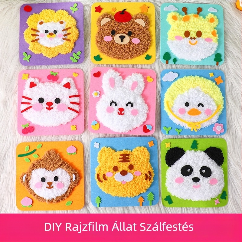 Kézzel készített DIY varrós készlet gyerekeknek – szövet, rajzfilm lány téma, oktatási játék, 4–6 éveseknek