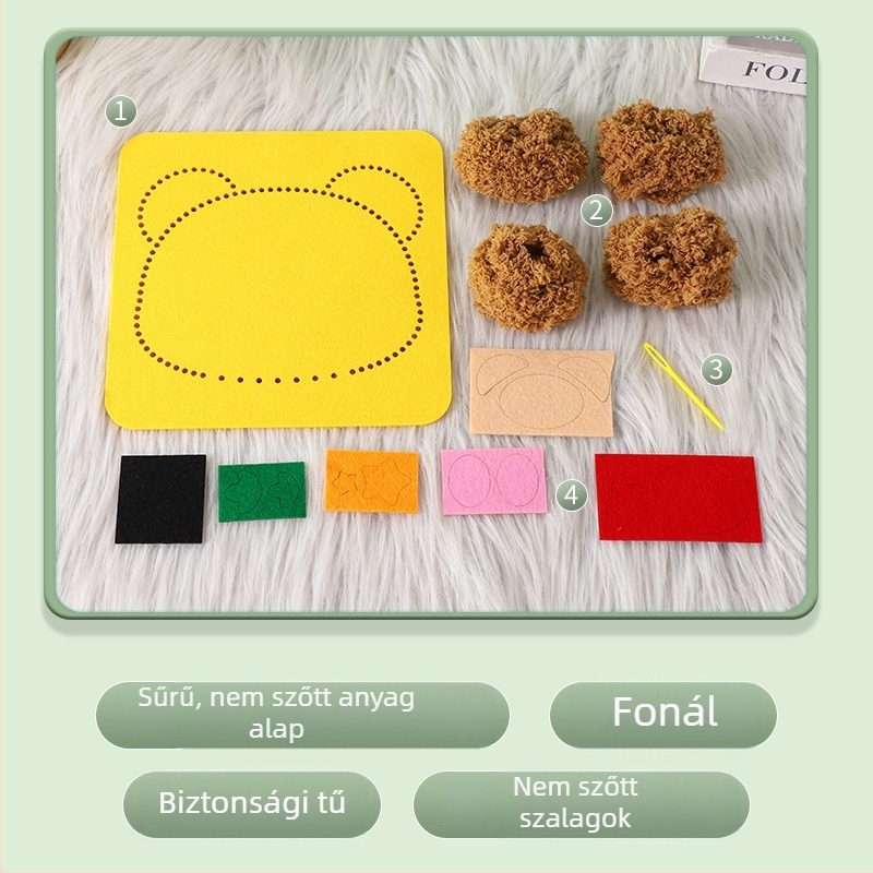 Kézzel készített DIY varrós készlet gyerekeknek – szövet, rajzfilm lány téma, oktatási játék, 4–6 éveseknek