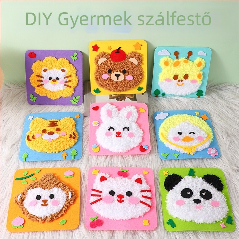 Kézzel készített DIY varrós készlet gyerekeknek – szövet, rajzfilm lány téma, oktatási játék, 4–6 éveseknek