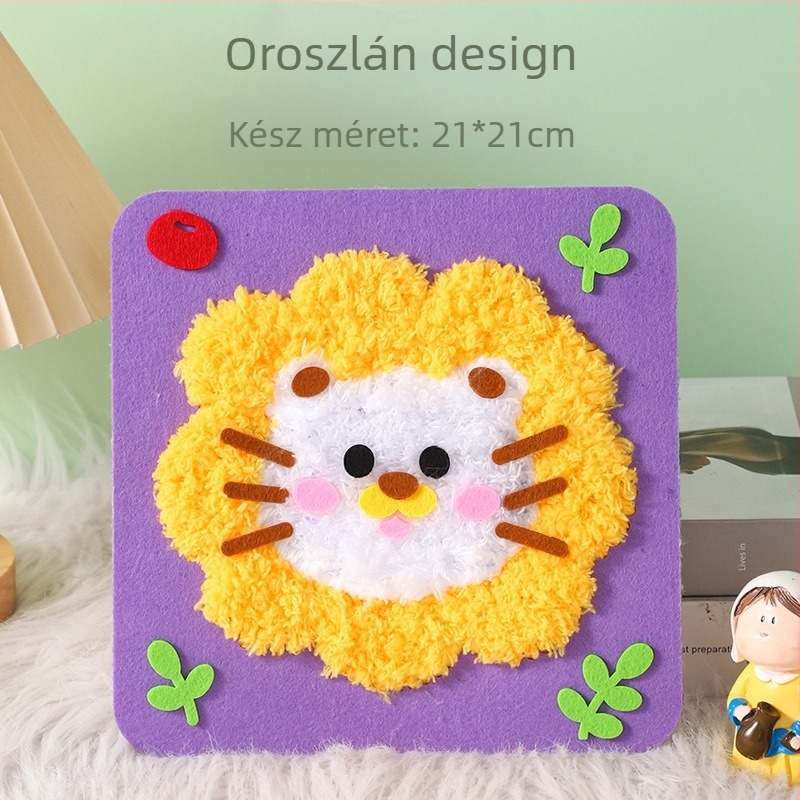 Kézzel készített DIY varrós készlet gyerekeknek – szövet, rajzfilm lány téma, oktatási játék, 4–6 éveseknek