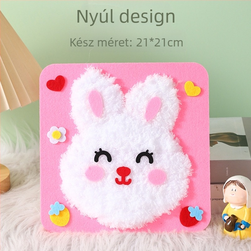 Kézzel készített DIY varrós készlet gyerekeknek – szövet, rajzfilm lány téma, oktatási játék, 4–6 éveseknek