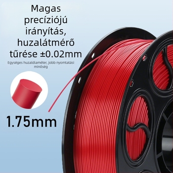 PLA selyem filament 3D nyomtatáshoz — kerek keresztmetszet, korong alakú megjelenés, sűrűség 1.26-1.40 g/cm3