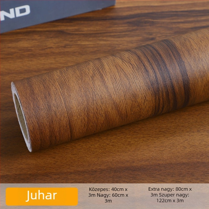 Fa textúrájú asztallap öntapadós matrica — PVC, 1 db, klasszikus retro stilus, alkalmas nappalira, hálószobára és dolgozószobára