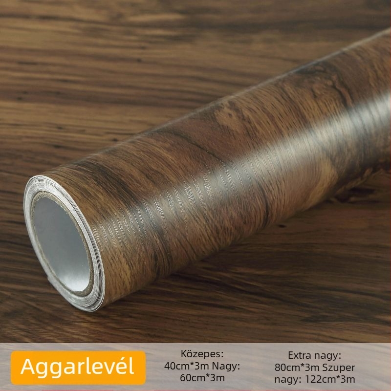 Fa textúrájú asztallap öntapadós matrica — PVC, 1 db, klasszikus retro stilus, alkalmas nappalira, hálószobára és dolgozószobára