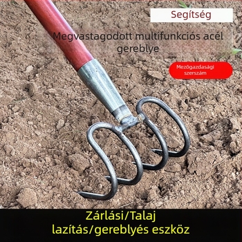 Kültéri talajlazításra szolgáló gereblye, teljes acél szerkezettel – Márka: Egyéb; Alkalmazási terület: Egyéb
