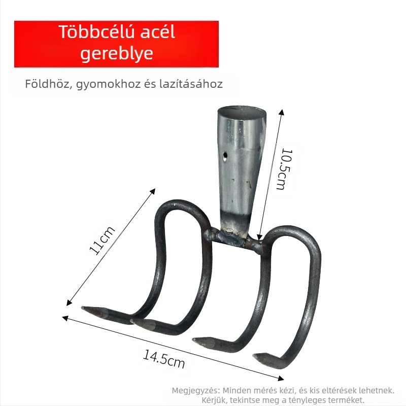 Kültéri talajlazításra szolgáló gereblye, teljes acél szerkezettel – Márka: Egyéb; Alkalmazási terület: Egyéb