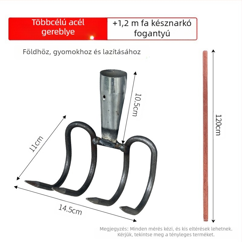 Kültéri talajlazításra szolgáló gereblye, teljes acél szerkezettel – Márka: Egyéb; Alkalmazási terület: Egyéb