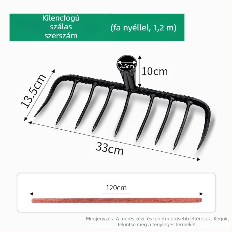Kültéri talajlazításra szolgáló gereblye, teljes acél szerkezettel – Márka: Egyéb; Alkalmazási terület: Egyéb