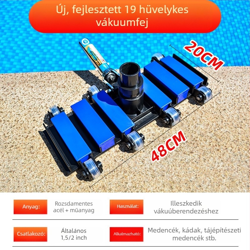 Alumínium ötvözetű szívófej felfújható medencékhez — pool szívóeszköz kiegészítő