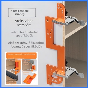 Alumíniumötvözet profil bevágó sablon fogantyú nélkül, kettős használatú, U‑alakú bevágó sablon faipari felhasználásra