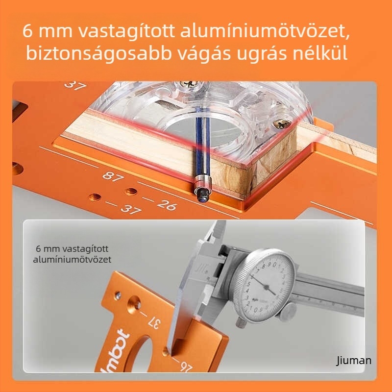 Alumíniumötvözet profil bevágó sablon fogantyú nélkül, kettős használatú, U‑alakú bevágó sablon faipari felhasználásra