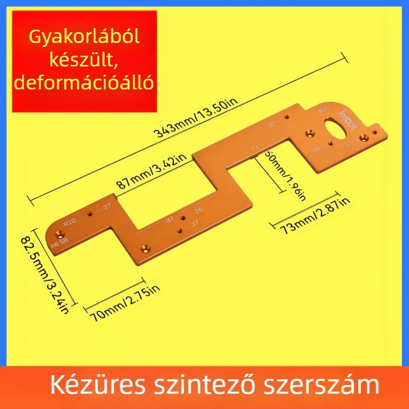 Alumíniumötvözet profil bevágó sablon fogantyú nélkül, kettős használatú, U‑alakú bevágó sablon faipari felhasználásra