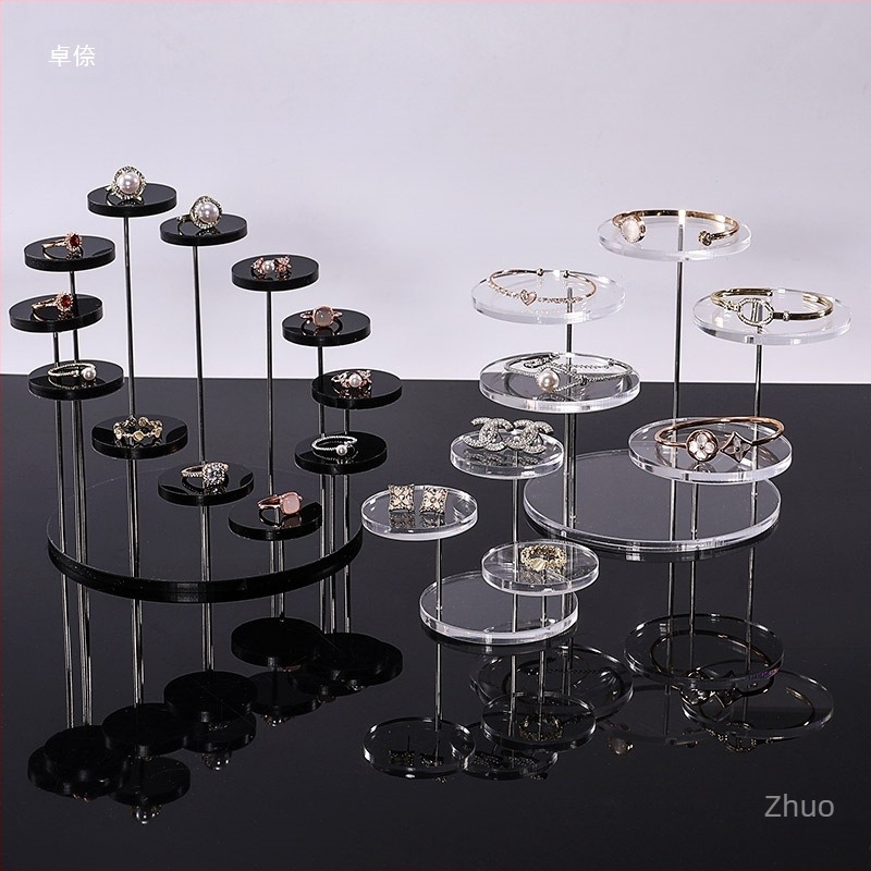 Vastagított akril lépcsőzetes asztali kiállító állvány figurákhoz — akril anyag, művészi stílus, asztali kijelző, 2025 tavasz megjelenés.