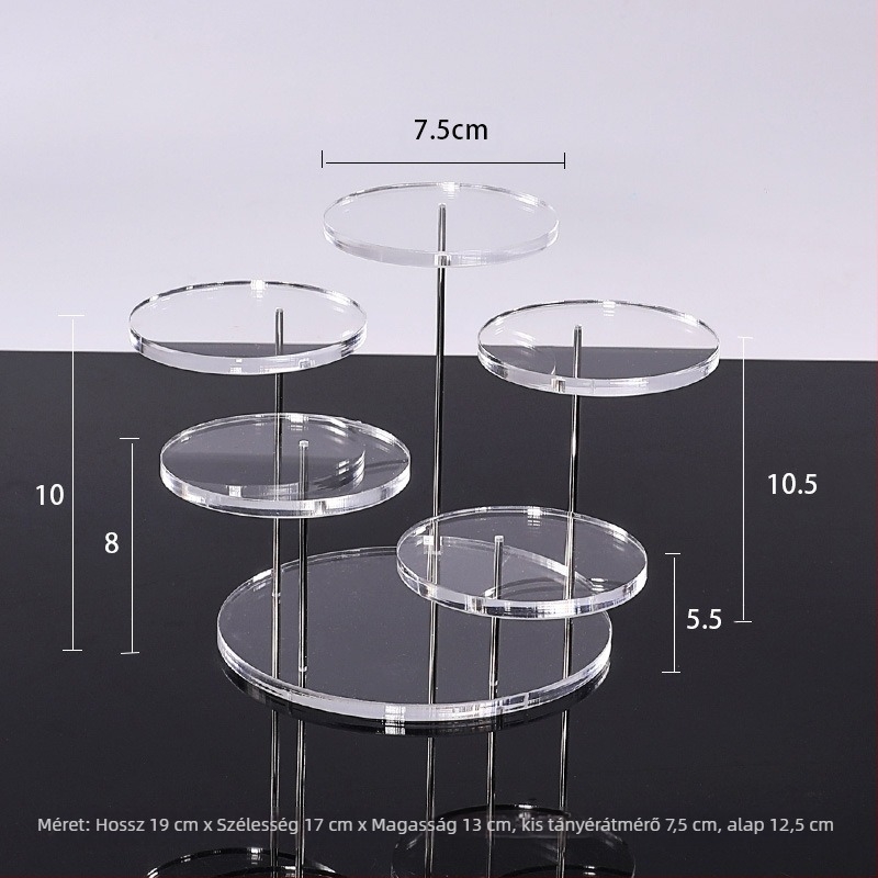 Vastagított akril lépcsőzetes asztali kiállító állvány figurákhoz — akril anyag, művészi stílus, asztali kijelző, 2025 tavasz megjelenés.