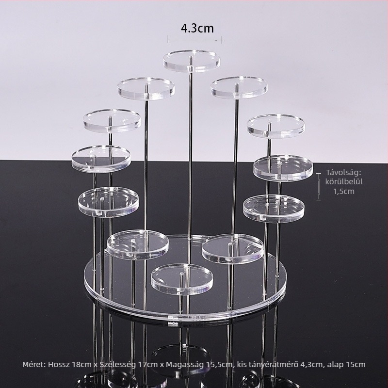 Vastagított akril lépcsőzetes asztali kiállító állvány figurákhoz — akril anyag, művészi stílus, asztali kijelző, 2025 tavasz megjelenés.
