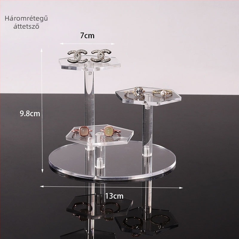Vastagított akril lépcsőzetes asztali kiállító állvány figurákhoz — akril anyag, művészi stílus, asztali kijelző, 2025 tavasz megjelenés.