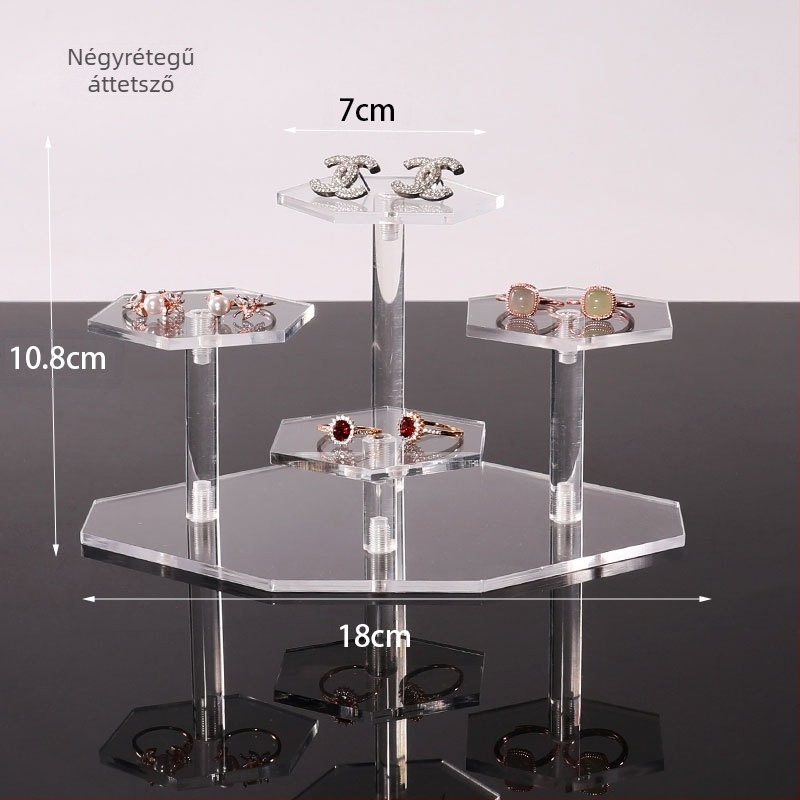 Vastagított akril lépcsőzetes asztali kiállító állvány figurákhoz — akril anyag, művészi stílus, asztali kijelző, 2025 tavasz megjelenés.